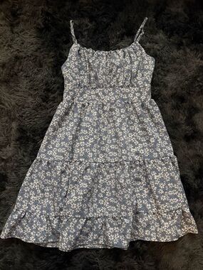 Blue Floral Tiered Sundress